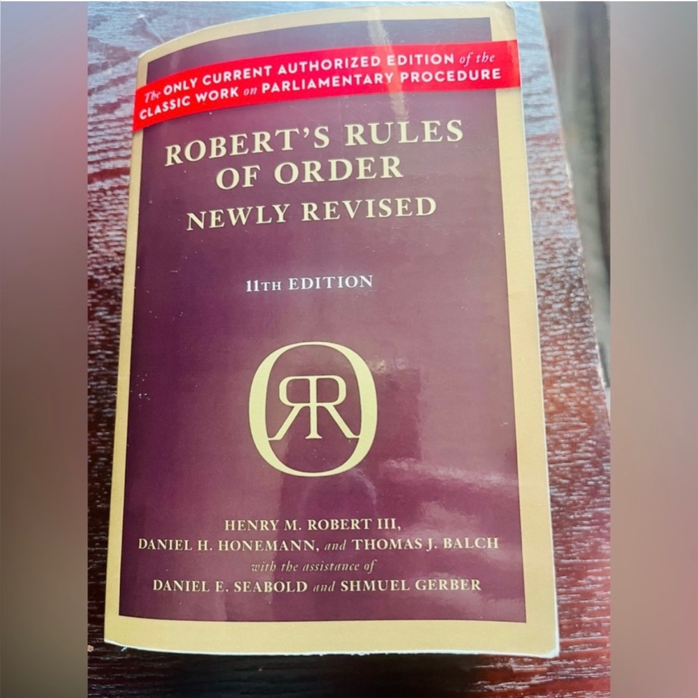 ROBERT’S RULES OF ORDER BOOK - NEWLY REVISED/11th EDITION (MINT CONDITION)